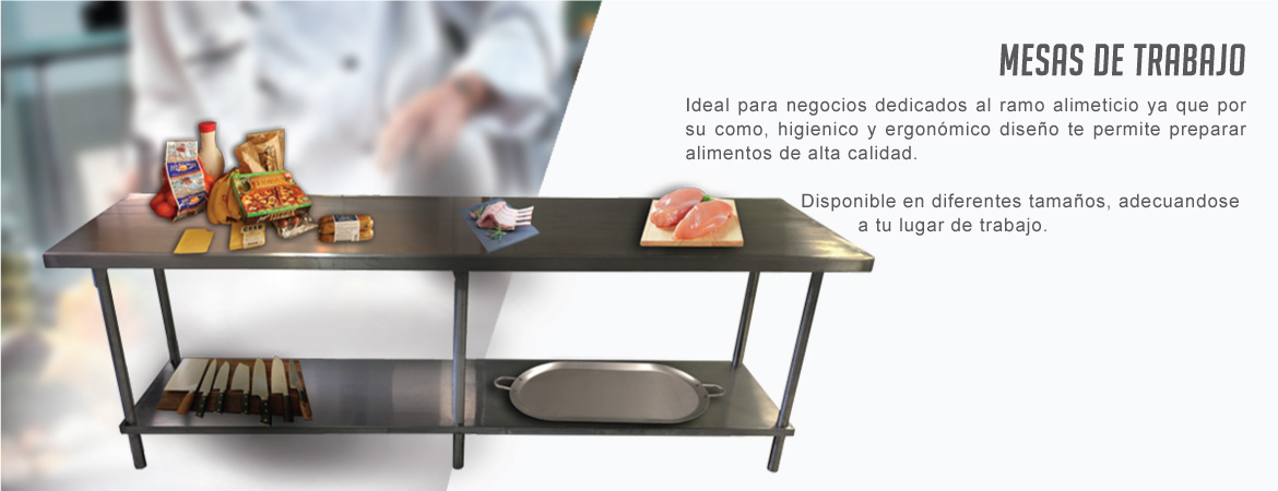 Ideal para negocios dedicados al ramo alimenticio ya que por su comodo, higienico y ergonómico diseño te permite preparar alimentos de alta calidad. 
